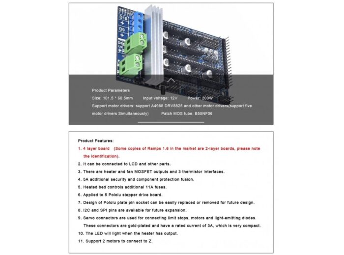 کنترلر پرینتر سه بعدی RAMPS ورژن 1.6 - RepRap - تصویر 9