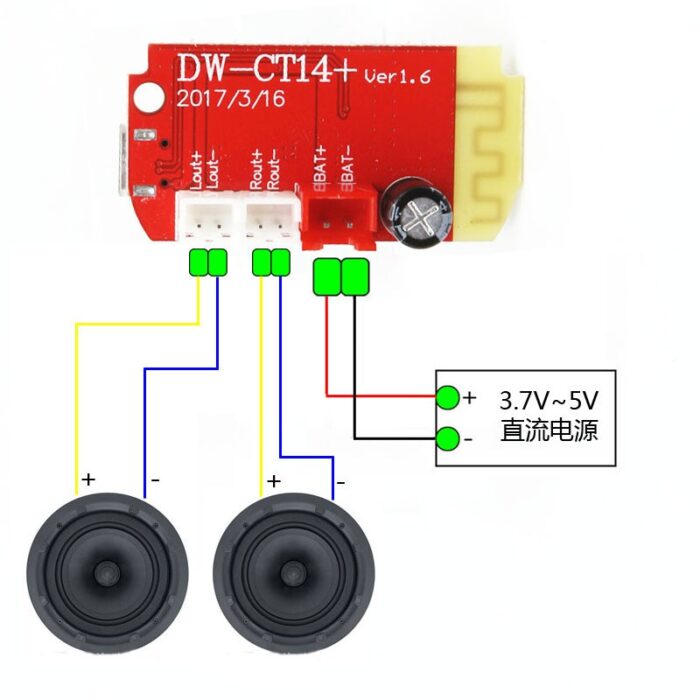 ماژول آمپلی فایر 2x5W بلوتوثی مدل CT14+ / JZ-B5W2 - تصویر 6