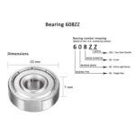 بلبرینگ 608ZZ سایز 22X8X7mm مناسب پرینترهای سه بعدی - تصویر 4