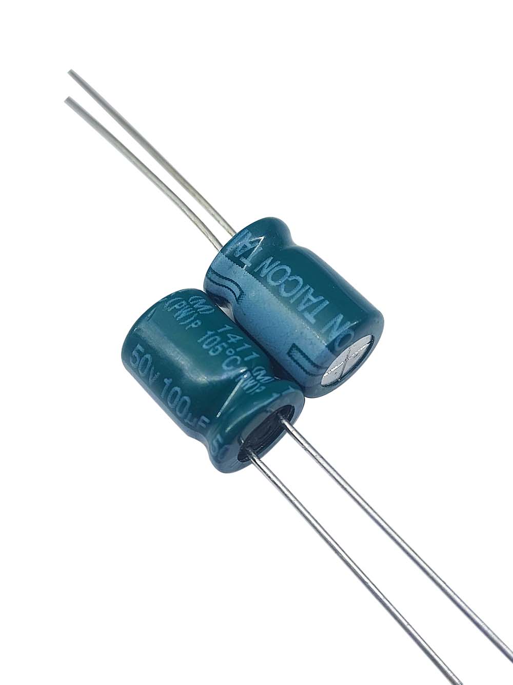 100uf-50v-TAICON-PW خازن الکترولیتی 50V / 100UF | TAICON PZ(PW) 8mmx12mm - Image 1