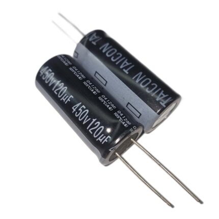 خازن الکترولیتی 450V / 120UF | TAICON P(AQ) 18mmx40mm