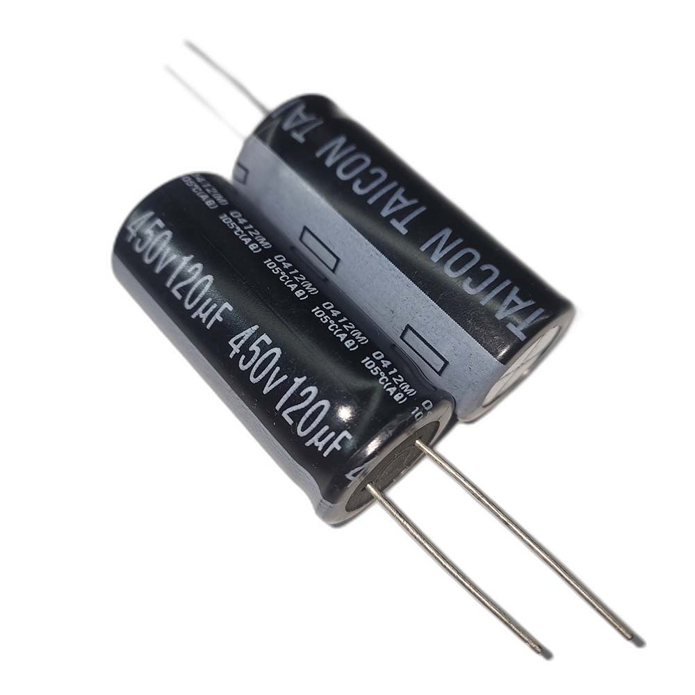 120uf-450v-TAICON-AQ خازن الکترولیتی 450V / 120UF | TAICON P(AQ) 18mmx40mm - Image 1