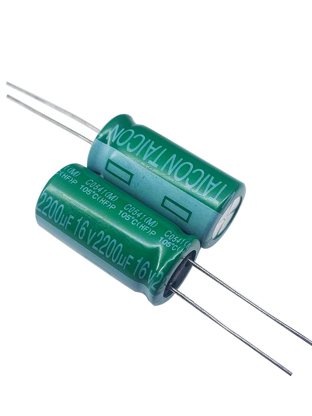 2200UF-16V-TAICON-HF خازن الکترولیتی 16V / 2200UF | TAICON P(HF) 16mmx26mm - Image 1