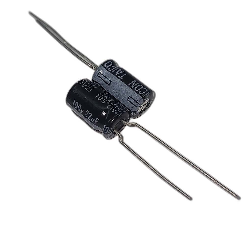 22uf-100v-TAICON-VZ خازن الکترولیتی 100V / 22UF | TAICON P(VZ) 6.5mmx11mm - Image 1
