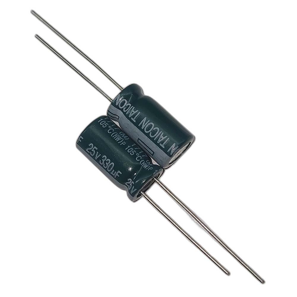 330uf-25v-TAICON-HW خازن الکترولیتی 25V / 330UF | TAICON (HW) 8mmx15mm - Image 1