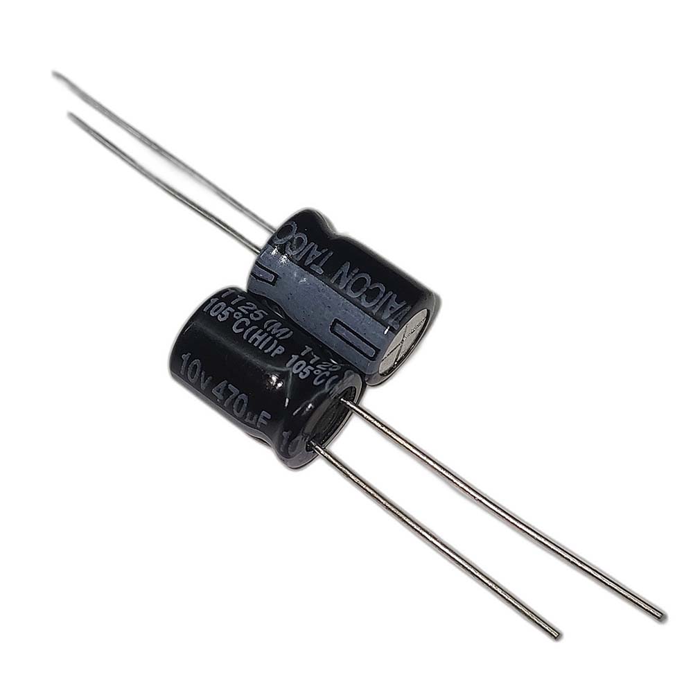 470uf-10v-TAICON-HI خازن الکترولیتی 10V / 470UF | TAICON P(HI) 8mmx11.5mm - Image 1