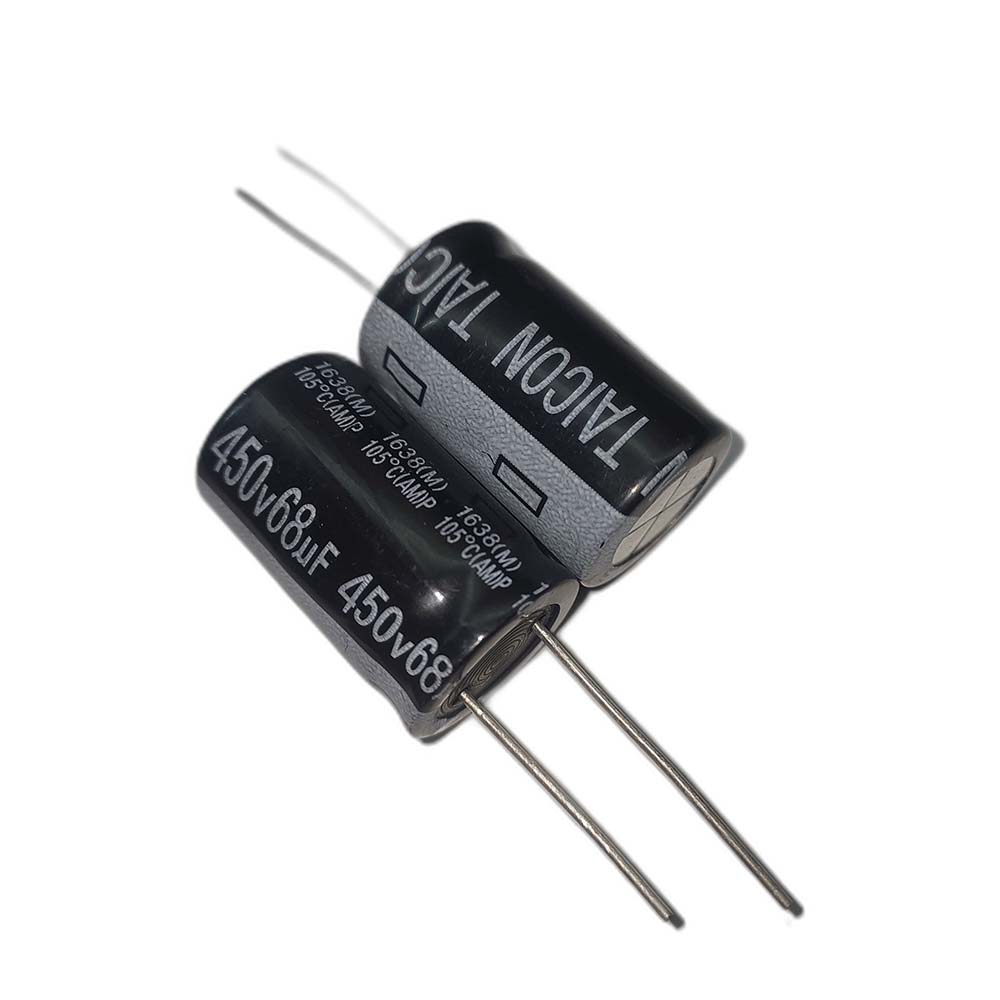 68uf-450v-TAICON-AM خازن الکترولیتی 450V / 68UF | TAICON P(AM) 16mmx26mm - Image 1