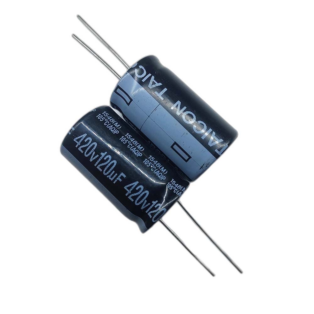 120uf-420v-TAICON-MIX خازن الکترولیتی 420V / 120UF | TAICON mix 18mmx31mm - Image 1