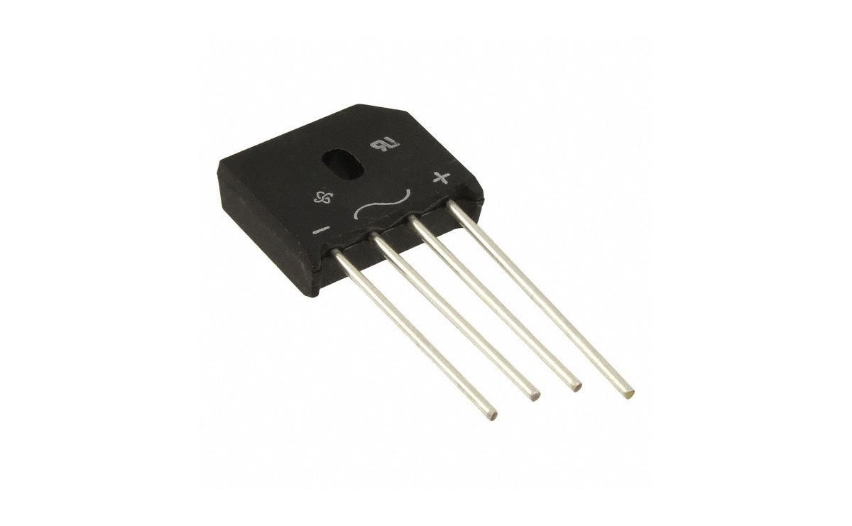 پل دیود 10A-100V تخت شانه ای KBU1001G - Image 1