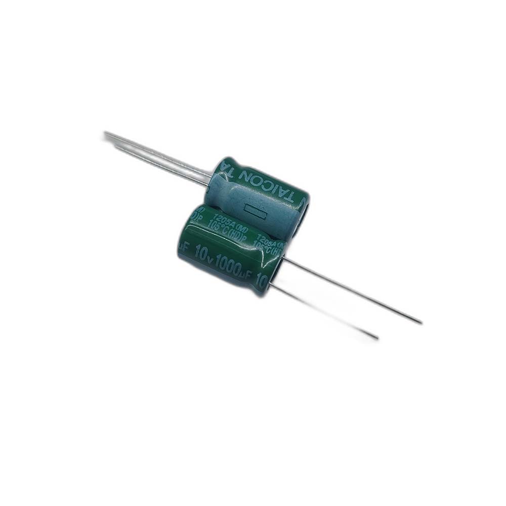 1000uf-10v-TAICON-HD خازن الکترولیتی 1000uF / 10V مارک TAICON (HD) سایز 10mmx16.5mm - Image 1