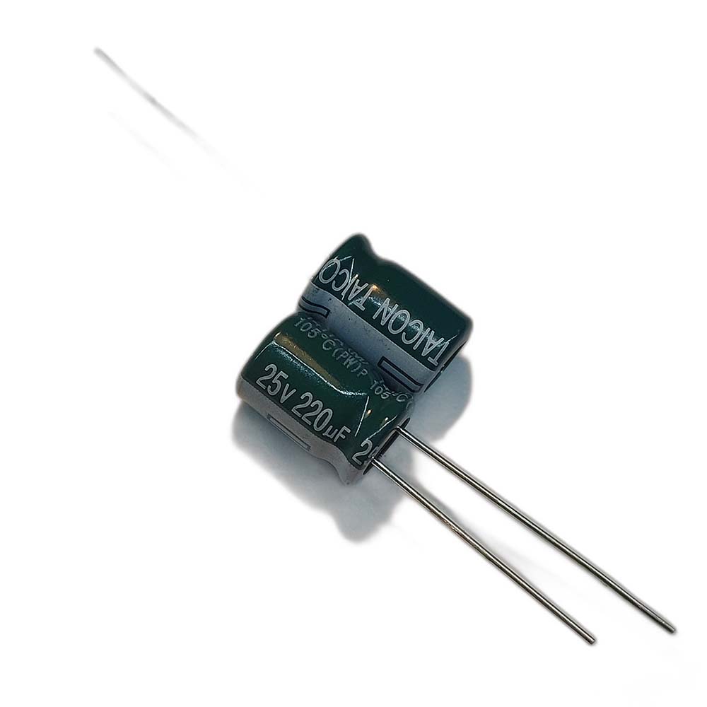 220uf-25v-TAICON-PW خازن الکترولیتی